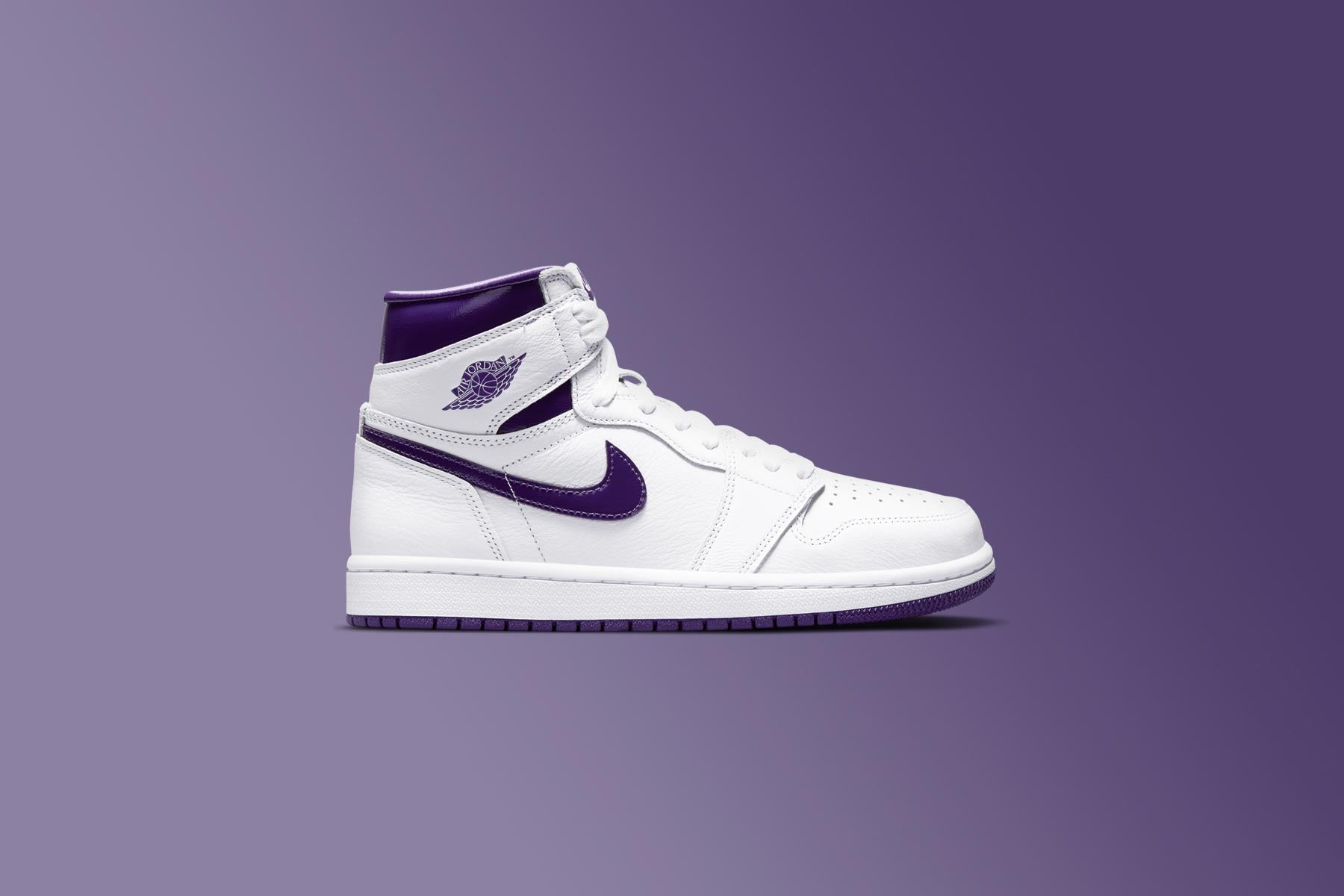 Women's Air Jordan 1 Retro Hi - White/Court Purple