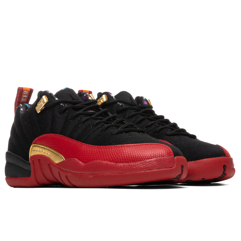 Air Jordan 12 Retro Low SE (GS) "Super Bowl" - Black/Varsity Red