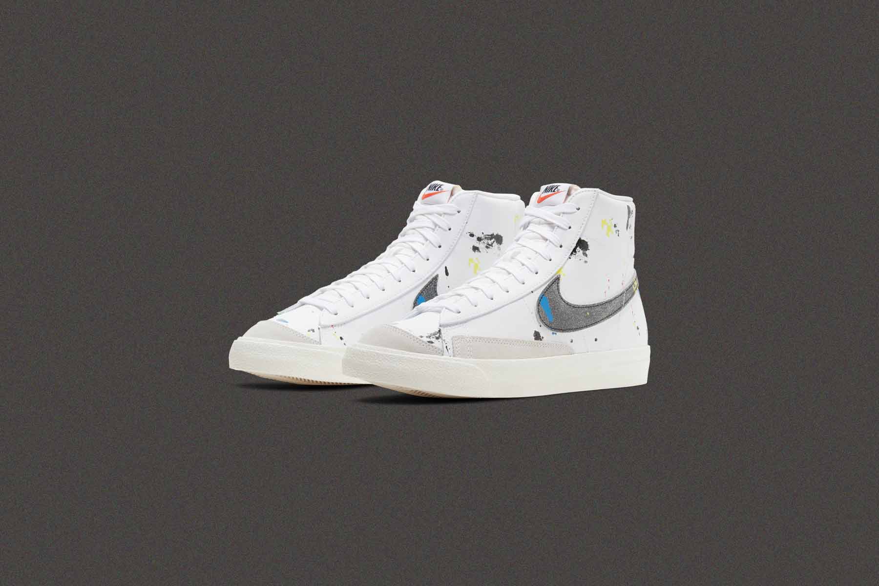 Blazer Mid '77 "Paint Splatter" - White/Black