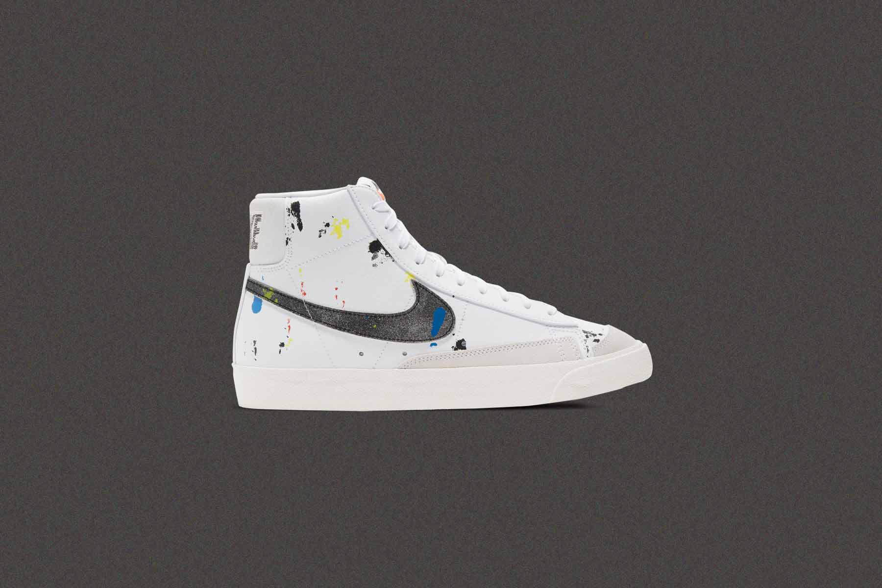 Blazer Mid '77 "Paint Splatter" - White/Black