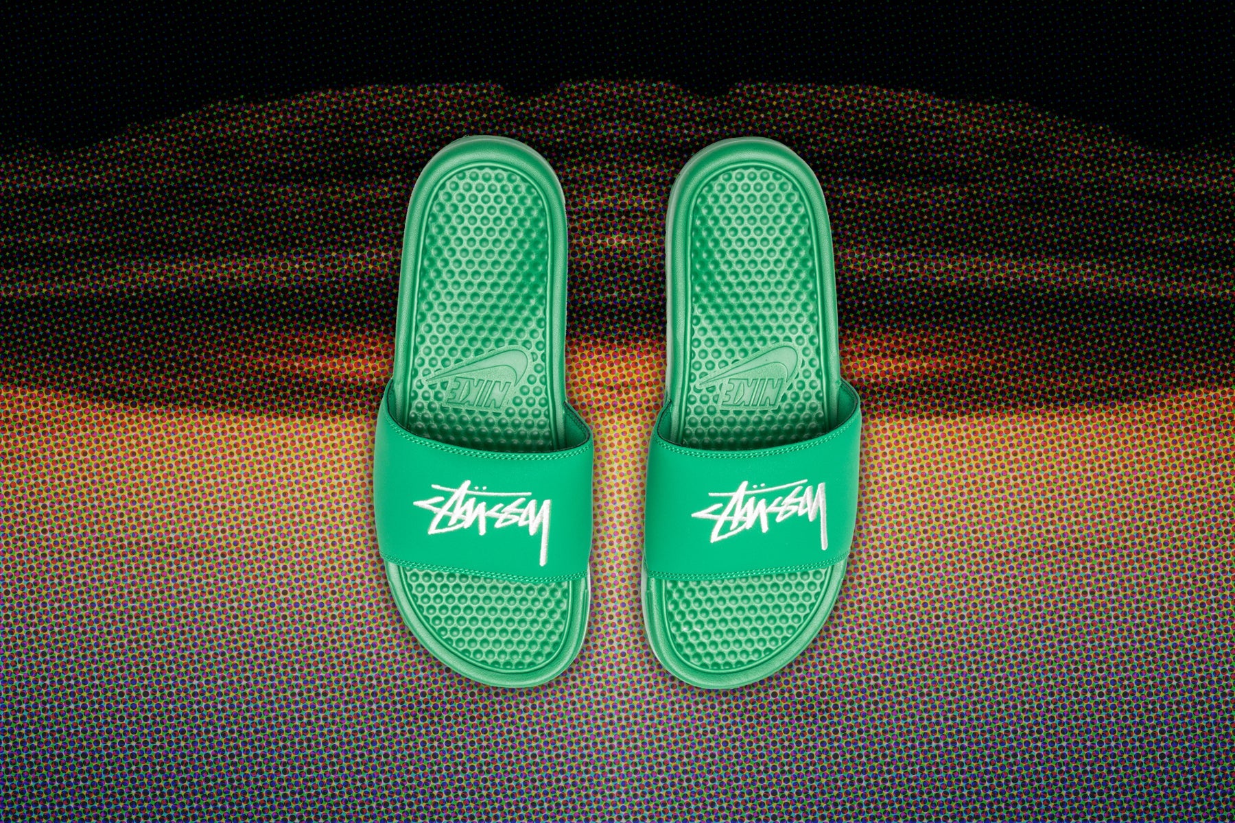 Nike x Stussy Benassi - Pine Green/Sail